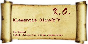 Klementis Olivér névjegykártya